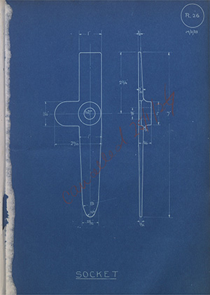 Whitehouse Cox & co Socket WH Tildesley Forging Technical Drawing