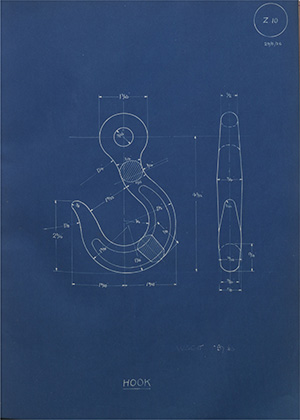 Wights Forge & Engineering Co Ltd Hook WH Tildesley Forging Technical Drawing