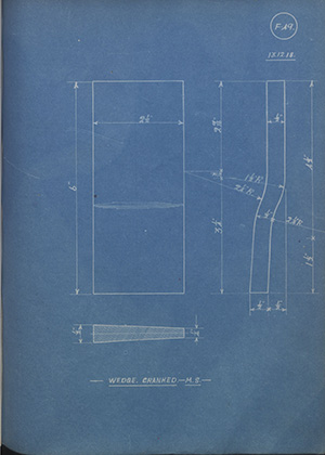 Wights Forge & Engineering Co Ltd Wedge Cranked WH Tildesley Forging Technical Drawing