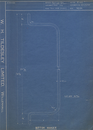 Wilkins & MItchell LTD 2/01/17/405 Bottom Hanger WH Tildesley Forging Technical Drawing