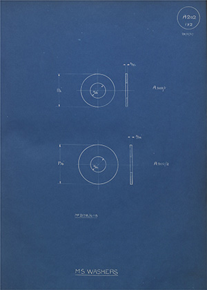 William Beardmore & Co Ltd M.S Washers WH Tildesley Forging Technical Drawing