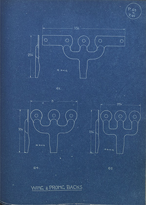 Wing & Prong Backs WH Tildesley Forging Technical Drawing