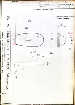 Woodhouse Brothers - William Griffin & Sons LTD 10HA727A  WH Tildesley Forging Technical Drawing