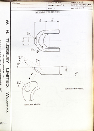 Woodhouse Brothers - William Griffin & Sons LTD 120 / GIT146A  WH Tildesley Forging Technical Drawing