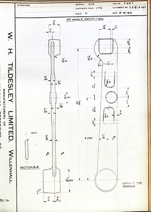 Woodhouse Brothers - William Griffin & Sons LTD 123 / GR627  WH Tildesley Forging Technical Drawing