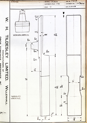 Woodhouse Brothers - William Griffin & Sons LTD 124 / P0801A  WH Tildesley Forging Technical Drawing