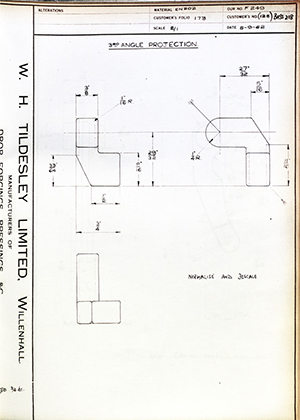 Woodhouse Brothers - William Griffin & Sons LTD 125 - BHSS218  WH Tildesley Forging Technical Drawing