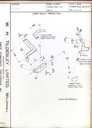 Woodhouse Brothers - William Griffin & Sons LTD 316 / 2MS 375  WH Tildesley Forging Technical Drawing