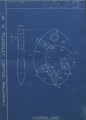 Woodhouse Brothers - William Griffin & Sons LTD 5768 Liverpool Hook WH Tildesley Forging Technical Drawing