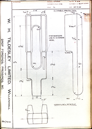 Woodhouse Brothers - William Griffin & Sons LTD BUVP2249  WH Tildesley Forging Technical Drawing