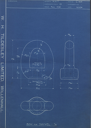 Woodhouse Brothers - William Griffin & Sons LTD  Bow for Swivel WH Tildesley Forging Technical Drawing