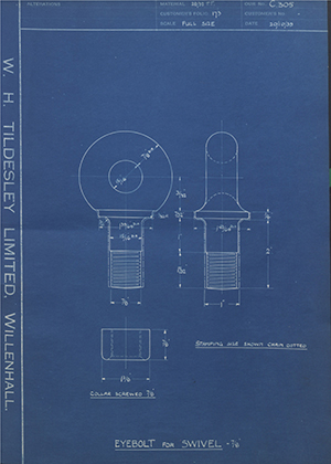 Woodhouse Brothers - William Griffin & Sons LTD  Eyebolt for Swivel - 7/8