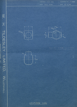 Woodhouse Brothers - William Griffin & Sons LTD F2390 Gearbox Lug WH Tildesley Forging Technical Drawing