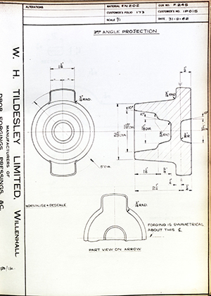 Woodhouse Brothers - William Griffin & Sons LTD IP015  WH Tildesley Forging Technical Drawing