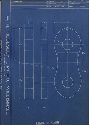 Woodhouse Brothers - William Griffin & Sons LTD  Links for Chain WH Tildesley Forging Technical Drawing