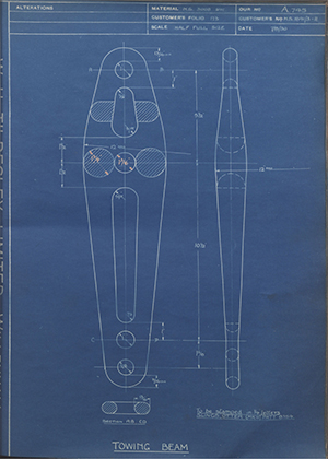 Woodhouse Brothers - William Griffin & Sons LTD MS1841/3-11 Towing Beam WH Tildesley Forging Technical Drawing