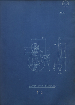 Woodhouse Brothers - William Griffin & Sons LTD No2 Triton Hook Stamping WH Tildesley Forging Technical Drawing