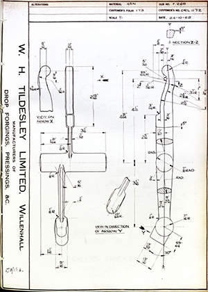 Woodhouse Brothers - William Griffin & Sons LTD ORL117Z  WH Tildesley Forging Technical Drawing