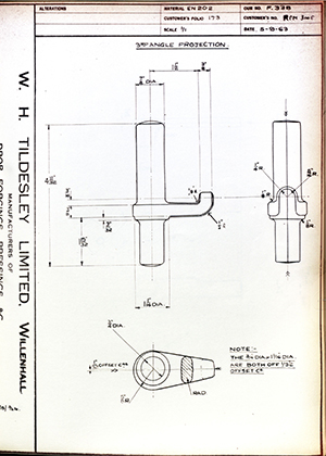 Woodhouse Brothers - William Griffin & Sons LTD PM300E  WH Tildesley Forging Technical Drawing