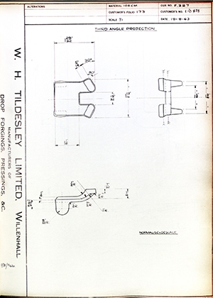 Woodhouse Brothers - William Griffin & Sons LTD PO878  WH Tildesley Forging Technical Drawing