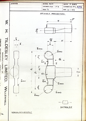 Woodhouse Brothers - William Griffin & Sons LTD PTL273 / PTL84E  WH Tildesley Forging Technical Drawing