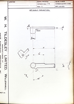 Woodhouse Brothers - William Griffin & Sons LTD RPM249E  WH Tildesley Forging Technical Drawing