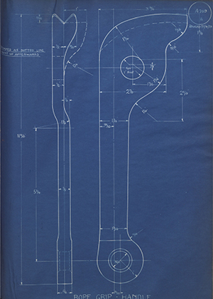 Woodhouse Brothers - William Griffin & Sons LTD  Rope Grip Handle WH Tildesley Forging Technical Drawing