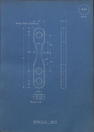 Woodhouse Brothers - William Griffin & Sons LTD  Shackle Bar WH Tildesley Forging Technical Drawing