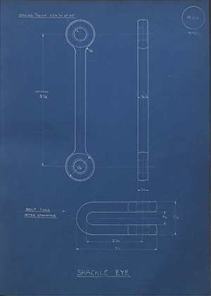 Woodhouse Brothers - William Griffin & Sons LTD  Shackle Eye WH Tildesley Forging Technical Drawing