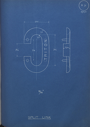 Woodhouse Brothers - William Griffin & Sons LTD  Split Link WH Tildesley Forging Technical Drawing