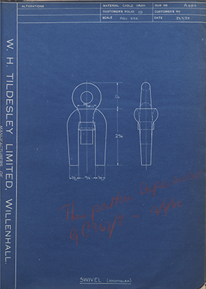 Woodhouse Brothers - William Griffin & Sons LTD  Swivel (Assembled) WH Tildesley Forging Technical Drawing