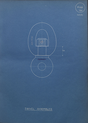 Woodhouse Brothers - William Griffin & Sons LTD  Swivel Assembled WH Tildesley Forging Technical Drawing