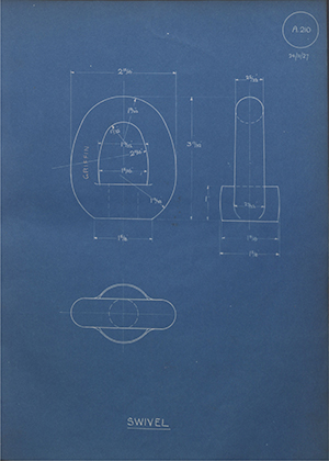 Woodhouse Brothers - William Griffin & Sons LTD  Swivel WH Tildesley Forging Technical Drawing