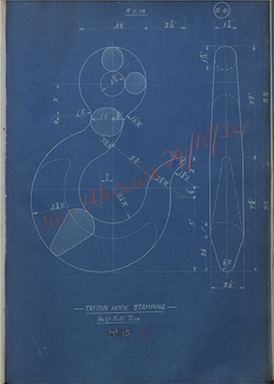 Woodhouse Brothers - William Griffin & Sons LTD  Triton Hook Stamping WH Tildesley Forging Technical Drawing