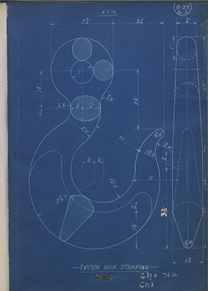 Woodhouse Brothers - William Griffin & Sons LTD  Triton Hook Stamping WH Tildesley Forging Technical Drawing