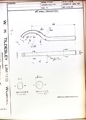 Woodhouse Brothers - William Griffin & Sons LTD WHHL164  WH Tildesley Forging Technical Drawing