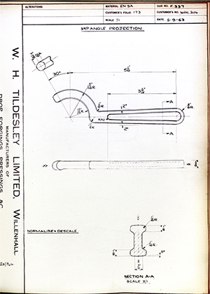 Woodhouse Brothers - William Griffin & Sons LTD WRHL36&4  WH Tildesley Forging Technical Drawing