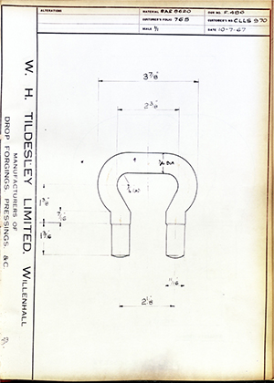 Youngs (Lifting Appliances) LTD CLLS970  WH Tildesley Forging Technical Drawing