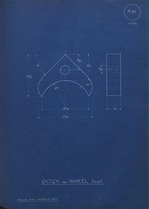 Youngs (Lifting Appliances) LTD  Catch for Wheel (A136) WH Tildesley Forging Technical Drawing