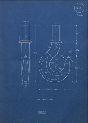 Youngs (Lifting Appliances) LTD  Hook WH Tildesley Forging Technical Drawing