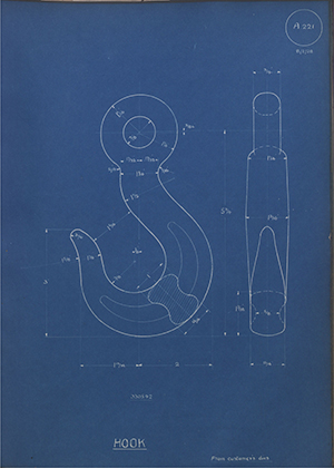 Youngs (Lifting Appliances) LTD  Hook WH Tildesley Forging Technical Drawing