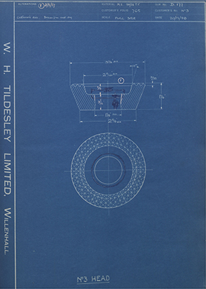 Youngs (Lifting Appliances) LTD No3 No3 Head WH Tildesley Forging Technical Drawing