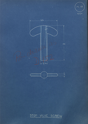 Youngs (Lifting Appliances) LTD  Stop Valve Screw WH Tildesley Forging Technical Drawing