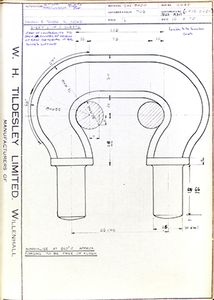 Youngs (Lifting Appliances) LTD WR13/3690  WH Tildesley Forging Technical Drawing