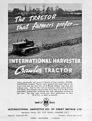 International Harvester Co of Great Britain advert