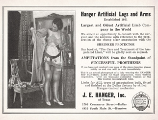 J.E. Hanger & Co Ltd advert