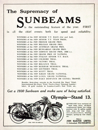 John Marston LTD (Sunbeam) advert