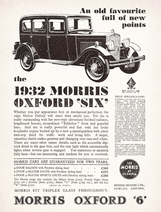 Morris Motors Ltd advert