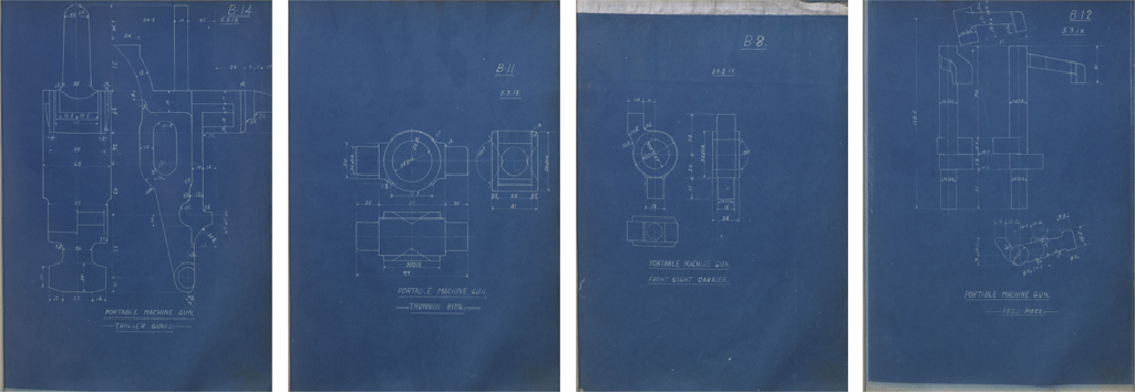 Hotchkiss Portative Portable Machine Gun Royal Enfield Forged Component Drawings