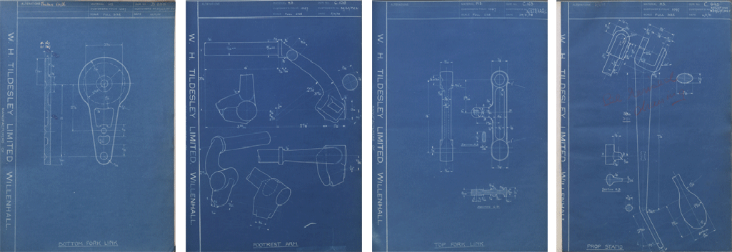 Matchless Motorcycle G3 G3L Forged Component Drawings